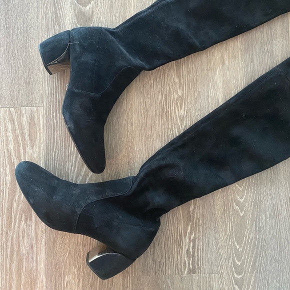 Prada Over the Knee Suede Black Boot - Picture 2 of 9